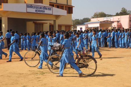 Foto de Estudiantes de secundaria, bastardos, chhattisgarh, india, asia - Imagen libre de derechos