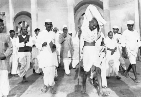 Foto de Mahatma Gandhi y Kasturba Gandhi, marzo de 1931 - Imagen libre de derechos