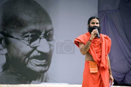 Photo for Anna Hazare Supporters Swami Ramdev Baba at ramlila maidan new delhi India Asia - Royalty Free Image