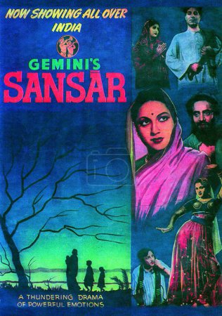 Téléchargez les photos : Inde bollywood hindi affiche du film sansar Inde - en image libre de droit