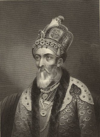 Téléchargez les photos : Peinture miniature, Mahomed Suraj-oo- deen Shah Gazee Roi titulaire de Delhi Le roi rebelle de Delhi capturé 20 septembre 1857 Nord, Inde - en image libre de droit