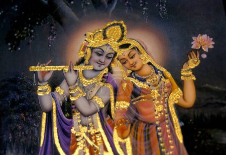 Téléchargez les photos : Radha Krishna Peinture miniature - en image libre de droit