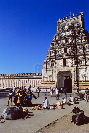 Photo for People outside Ranganathaswamy Temple, Srirangapatna, Karnataka, India, Asia - Royalty Free Image