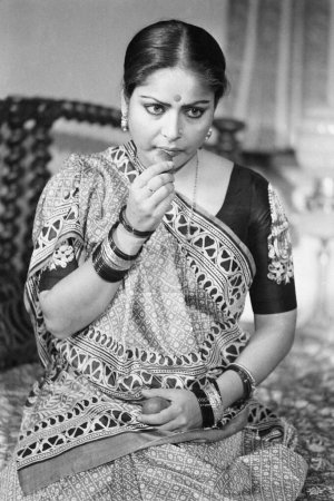 Photo for Indian old vintage 1980s black and white bollywood cinema hindi movie film actress, India, Raakhee, Indian actress - Royalty Free Image