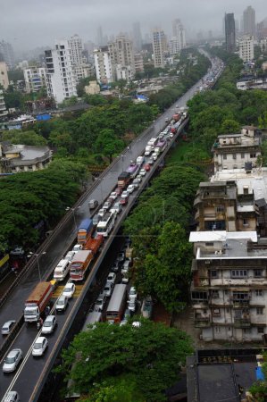 Photo for Traffic During Monsoon at King Circle Mumbai Maharashtra India Asia - Royalty Free Image