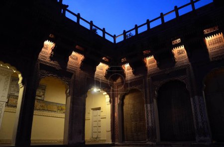 Photo for Illuminated corridor inside mehrangarh fort jodhpur rajasthan India Asia - Royalty Free Image