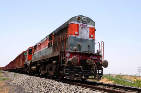 Photo for Goods train engine ; Kutch ; Gujarat ; India - Royalty Free Image