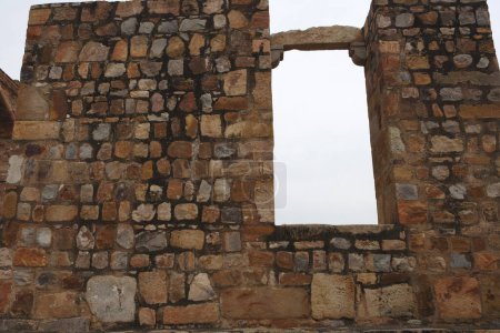 Photo for Stone wall in Qutb Minar complex ; Delhi sultanate ; Delhi ; India UNESCO World Heritage Site - Royalty Free Image