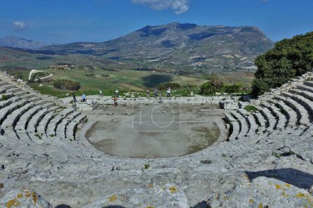 Griechisches Theater, Segesta, Tal der Tempel, Agrigent, Sizilien, Italien, Europa