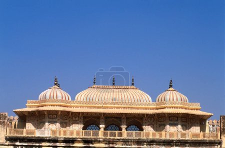decorative Pavilion top portion of ganesh pol , sohag , amber fort , jaipur , rajasthan , india