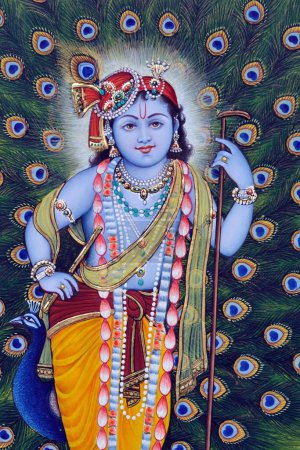 Téléchargez les photos : Peinture miniature de Bal Krishna - en image libre de droit