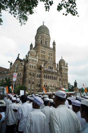 Foto de Partidarios de Anna Hazare por la activista anticorrupción mumbai Maharashtra India Asia - Imagen libre de derechos