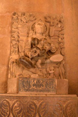 estatua de diosa templo de Lakshmana, Khajuraho, Madhya Pradesh, India, Asia
