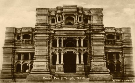 Photo for Old picture postcard of govind dev ji temple , Brindaban Vrindavan , Mathura , Uttar Pradesh , India - Royalty Free Image