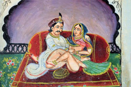 Photo for Erotic miniature painting, india, asia - Royalty Free Image