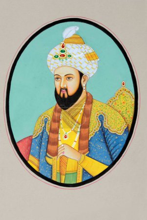 Foto de Pintura en miniatura del emperador mughal humayun - Imagen libre de derechos