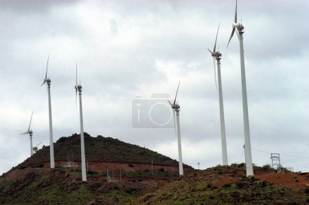 Photo for Windmills farms at Chitradurg ; 250 Kms from Bangalore ; Karnataka ; India - Royalty Free Image
