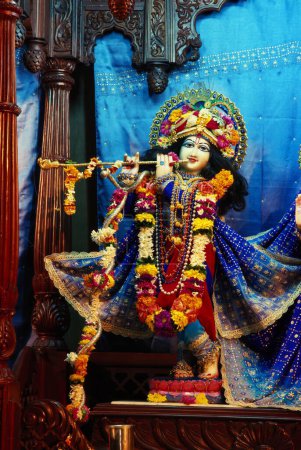 Dieu Krishna Iskcon au Temple Hare Krishna, Pune, Maharashtra, Inde
