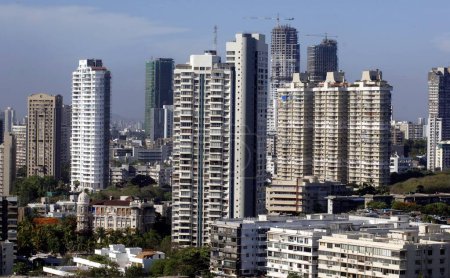 Skyline from Urvashi Building, Malabar Hill, Mumbai, Maharashtra, India, Asia 