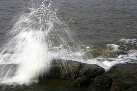 Photo for Abstract formation of waves Ganpatipule ; Maharashtra ; India - Royalty Free Image