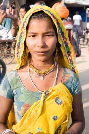 Photo for Rajasthani bhopa tribe, pushkar mela, rajasthan, Asia, India - Royalty Free Image