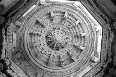 Ceiling roof of Ranakpur Jain temple Rajasthan India Asia 1984