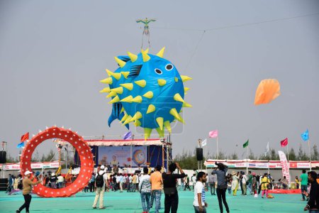 Photo for International Kite Festival, Tithal, Valsad, Gujarat, India, Asia - Royalty Free Image