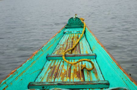 Photo for Canoe shikara in dal lake , Srinagar , Jammu and Kashmir , India - Royalty Free Image