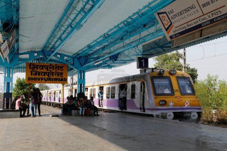 Photo for Bhivpuri railway station, thane, maharashtra, India, Asia - Royalty Free Image