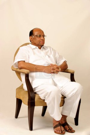 Photo for Sharad Pawar president of nationalist congress party and chairman of board of control for cricket ; India - Royalty Free Image