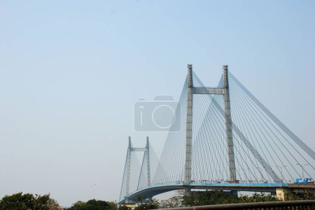 Téléchargez les photos : Vidyasagar Setu nouveau deuxième pont au-dessus de Hooween rivière ; Calcutta ; Bengale-Occidental ; Inde - en image libre de droit
