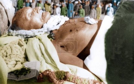 Téléchargez les photos : Mahatma Gandhi cadavre, Birla House, New Delhi, Inde, Asie, 31 janvier 1948 - en image libre de droit