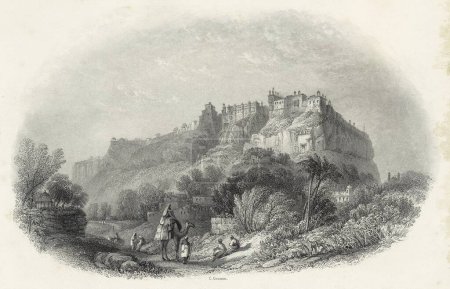 Photo for Miniature Painting ; The Fort of Gwalior from the north west Gwalior was the seat of the Scindias ; Marathas in Central India 19th century ; madhya pradesh ; india - Royalty Free Image