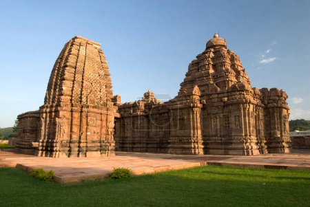 Patrimoine mondial de l'UNESCO ; temples de style Kasivishvanatha North Indian et Mallikarjuna Mixed Style construits en huit siècles ; Pattadakal ; Karnataka ; Inde