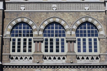 Photo for Arches and windows of Elphinstone College, Fort, Mumbai, India, Asia - Royalty Free Image