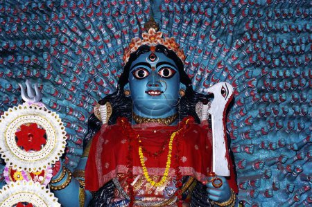 Téléchargez les photos : Hazar Hath Kali 1000 mains Kali dans une maison privée à Howrah, Bengale occidental, Inde - en image libre de droit