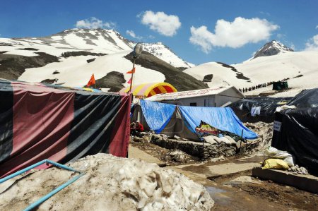 Photo for Tent pabibal to panchtarni, amarnath yatra, Jammu Kashmir, India, Asia - Royalty Free Image