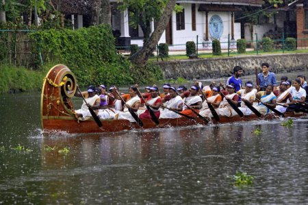 Photo for Snake boats Racing in Punnamada Lake at Alleppey Kerala India - Royalty Free Image