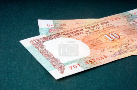 Photo for Concept of Indian currency ten rupee notes - Royalty Free Image