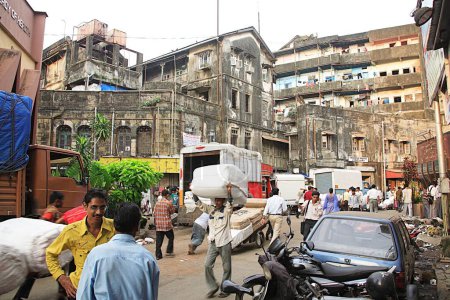 Foto de Swadeshi mercado antiguo edificio; Dr. Vegas calle; Kalbadevi; Líneas Marinas; Bombay Mumbai; Maharashtra; India - Imagen libre de derechos