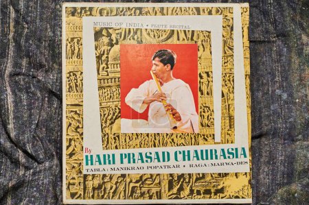 Téléchargez les photos : Long enregistrement de hariprasad chaurasia, india, asia - en image libre de droit