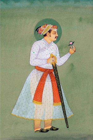 Téléchargez les photos : Peinture miniature de l'empereur moghole jahangir - en image libre de droit