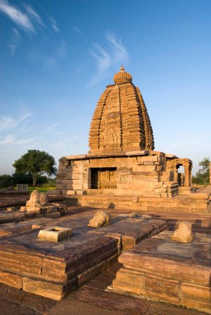 Site du patrimoine mondial de l'UNESCO Temple Galaganatha 750 après JC à Pattadakal ; Karnataka ; Inde
