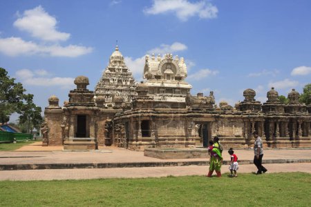 Temple Kailasanatha ; architecture du temple Dravidien ; période Pallava (VIIe - IXe siècle) ; quartier Kanchipuram ; état Tamilnadu ; Inde