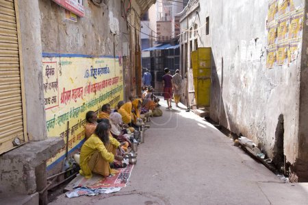 Photo for Beggar sitting on road vrindavan uttar pradesh, india, asia - Royalty Free Image