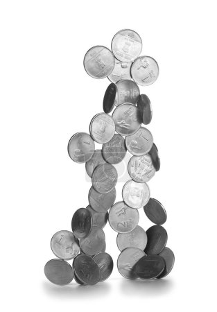 Photo for Balance of coins, india, asia - Royalty Free Image