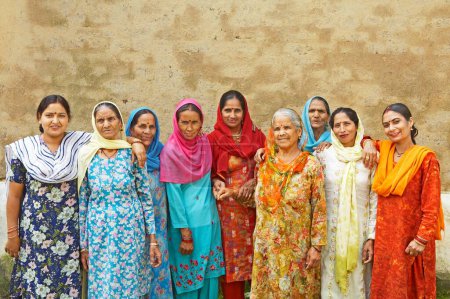 Photo for Rural women members of Micro Credit Finance group economic initiative started by NGO Chinmaya Organization of Rural Development CORD, Sidhbari, Himachal Pradesh, India - Royalty Free Image