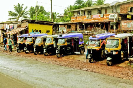 Photo for Auto taxi stand, Ratnagiri, Maharashtra, India, Asia - Royalty Free Image