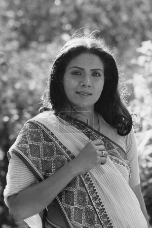 Foto de Indio viejo vintage 1980s negro y blanco bollywood cine hindi película actriz, India, Rama Vij, actriz india - Imagen libre de derechos