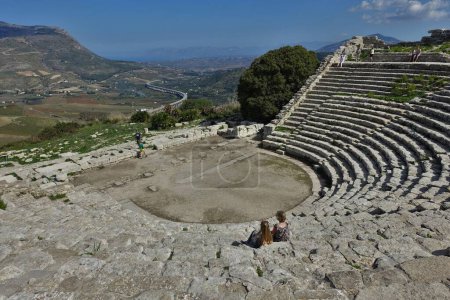 Foto de Teatro Griego, Segesta, Valle de los Templos, Agrigento, Sicilia, Italia, Europa - Imagen libre de derechos